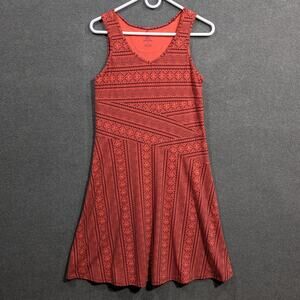 PrAna Dress Womens Medium Amelie Geometric Stretch Coral Pullover Sporty
